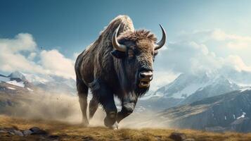 AI generated bison high quality image photo