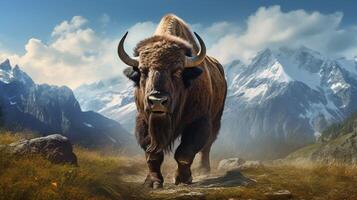 AI generated buffalo high quality image photo