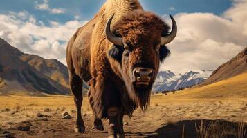 AI generated bison high quality image photo