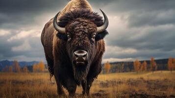 AI generated bison high quality image photo