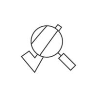 Magnifier check mark icon in thin outline style vector