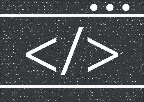 Web development, website vector icon illustration with stamp effect