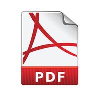 Portable document file format icon in color. Computer software web page vector