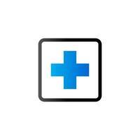 Medical cross icon in duo tone color. Emergency service. vector