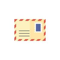 Envelope icon in flat color style. Mail email message communication business vector