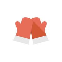 Winter glove icon in flat color style. vector