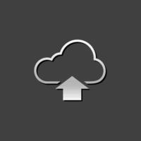 Database icon in metallic grey color style.hard disk server web hosting vector