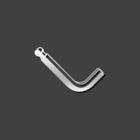 Allen key icon in metallic grey color style. Repair maintenance tool vector