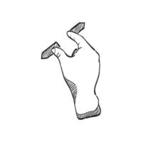 Hand drawn sketch icon touchpad gesture vector