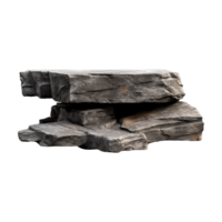 AI generated Flat rock stone podium for display product isolated on transparent background png