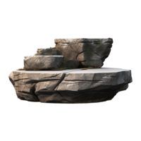 AI generated Flat rock stone podium for display product isolated on transparent background png