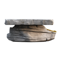 AI generated Flat rock stone podium for display product isolated on transparent background png