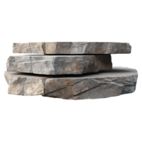ai generato piatto roccia pietra podio per Schermo Prodotto isolato su trasparente sfondo png