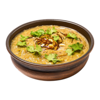 AI generated Haleem on a bowl isolated on transparent background png