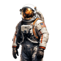 AI generated Astronaut in a space suite isolated on transparent background png