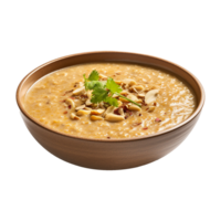 AI generated Haleem on a bowl isolated on transparent background png