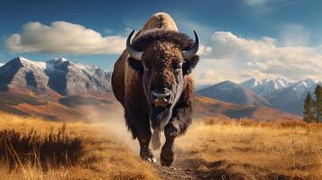 AI generated buffalo high quality image photo