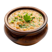 AI generated Haleem on a bowl isolated on transparent background png