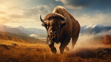 AI generated buffalo high quality image photo