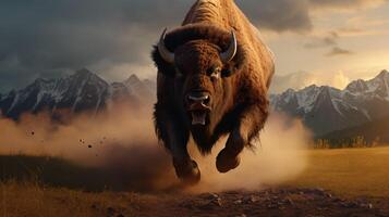 AI generated bison high quality image photo