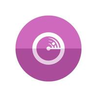 Radar icon in flat color circle style. Instrument detector military enemy threat distance calculation vector