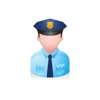 Police officer avatar icon in colors. vector