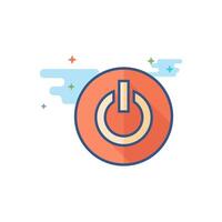 Power button icon flat color style vector illustration