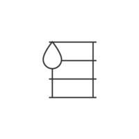 Oil barrel icon in thin outline style vector