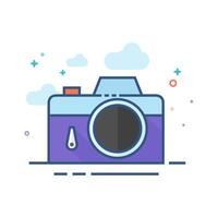 Camera icon flat color style vector illustration