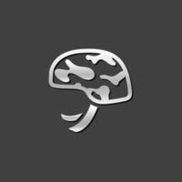 Military helmet icon in metallic grey color style. Object army head protection vector