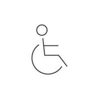 Disabled access icon in thin outline style vector