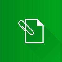 Attachment file flat color icon long shadow vector illustration