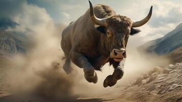 AI generated bull high quality image photo