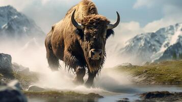 AI generated buffalo high quality image photo