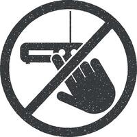 do not touch, modem icon vector illustration in stamp style