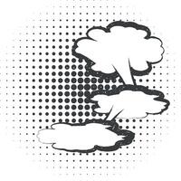 pop art, speech bubble, clouds icon vector illustration in stamp style