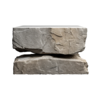 AI generated Flat rock stone podium for display product isolated on transparent background png