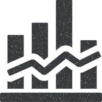 Chart column icon vector illustration in stamp style