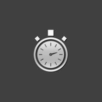 Stopwatch icon in metallic grey color style.Speed time deadline vector