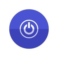 Power button icon in flat color circle style. Electronic electric switch start startup vector