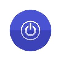 Power button icon in flat color circle style. Electronic electric switch start startup vector