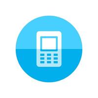 Cell phone icon in flat color circle style. Communication device keypad vintage vector