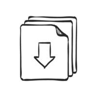 Hand drawn sketch icon multiple down arrow vector