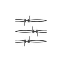 Barbed wire icon in thin outline style vector