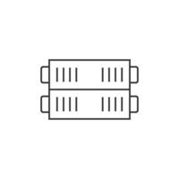 Server rack icon in thin outline style vector