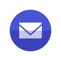 Email icon in flat color circle style. Envelope post letter communication business vector