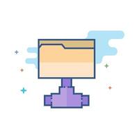 Shared folder icon flat color style vector illustration