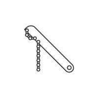 Chain whip icon in thin outline style vector