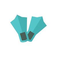 Diving fins icon in flat color style. Sea sport scuba footwear vector