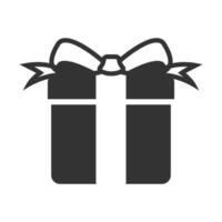 Black and white icon gift box vector